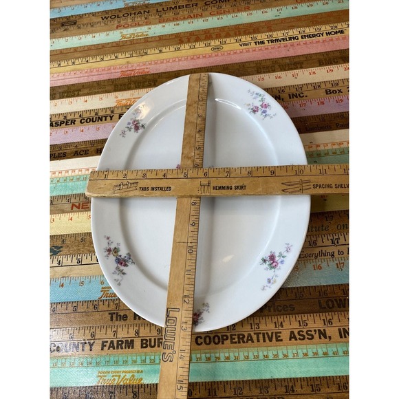 LIMOGES France Haviland Serving Platter Blue Floral Porcelain Bowl Tray 2 Pcs - Picture 8 of 16